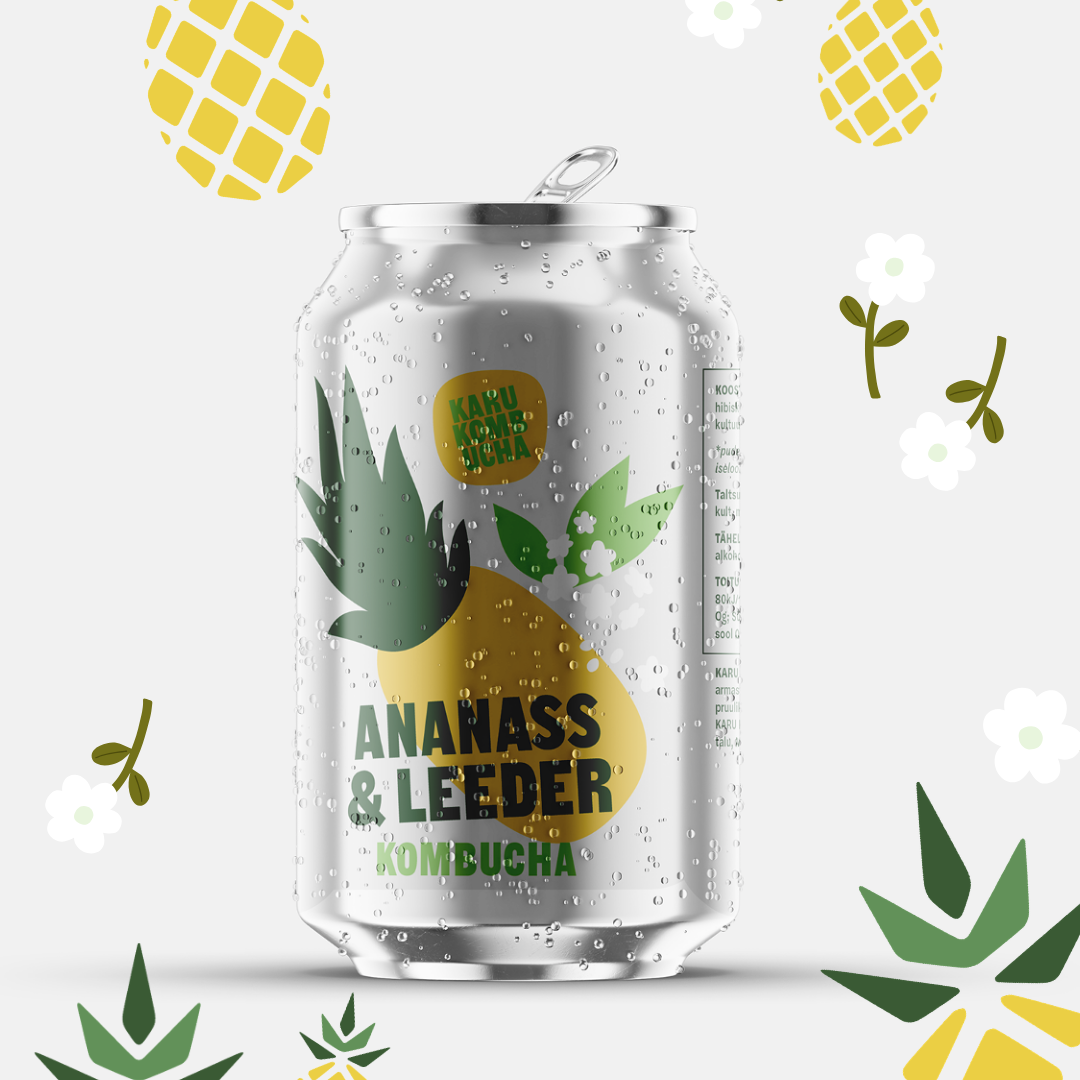 Ananass ja leeder Kombucha
